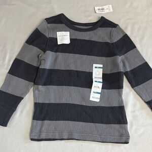 Old Navy Kids - NWT - Long Sleeve Tee - Dark Grey and Black Stripes